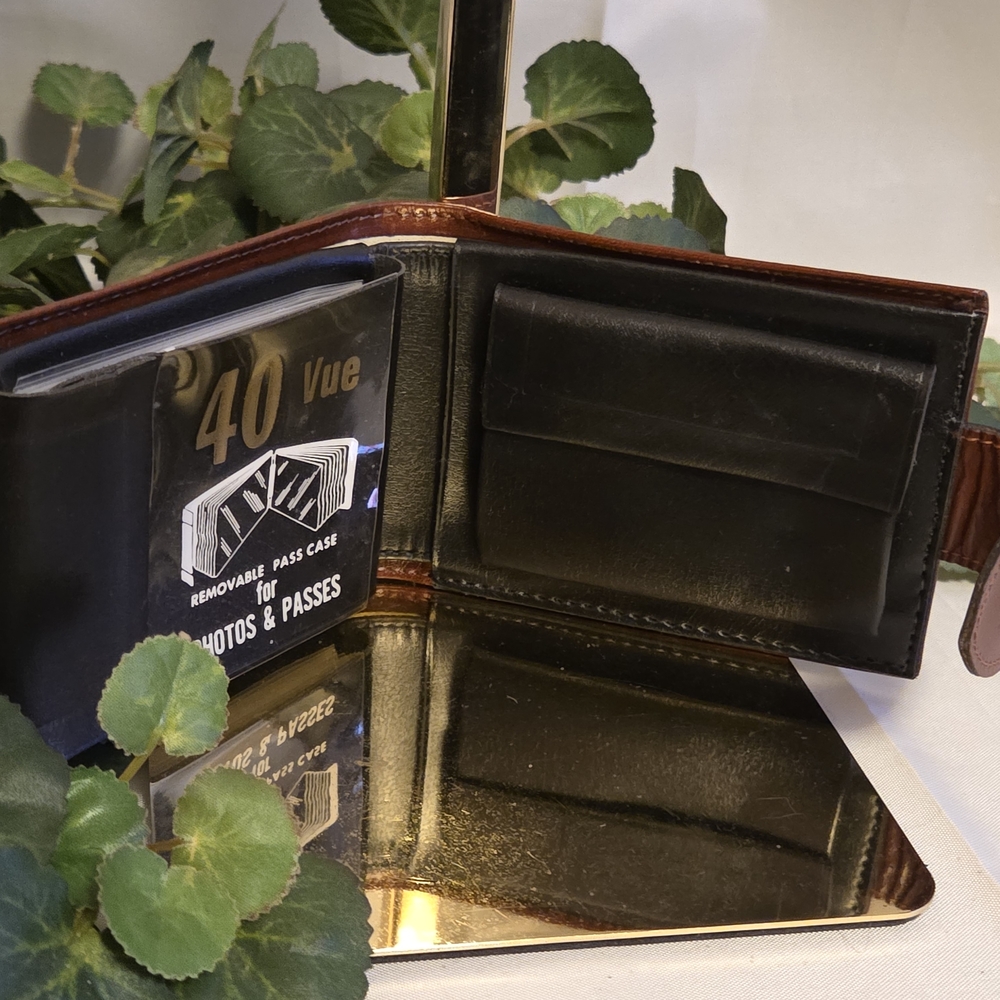 Vintage Woven Leather Photo Pass Case Wallet Cottagecore Organizer 40 View - Picture 7 of 14